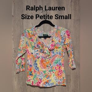 Ralph Lauren Multicolor Floral Blouse